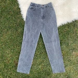 Vintage 80s Prairie Rose high rise black wash mom jeans small USA tapered